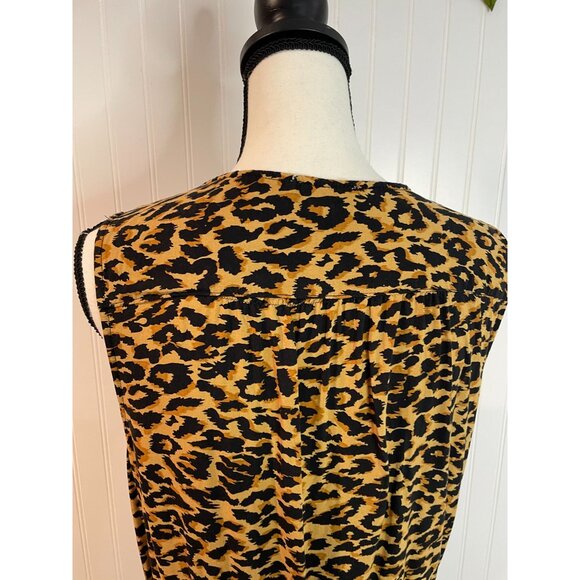 Beachlunchlounge Leopard Print Dress Medium Viscose Tassel Tie Waist & Neckline - Picture 7 of 16
